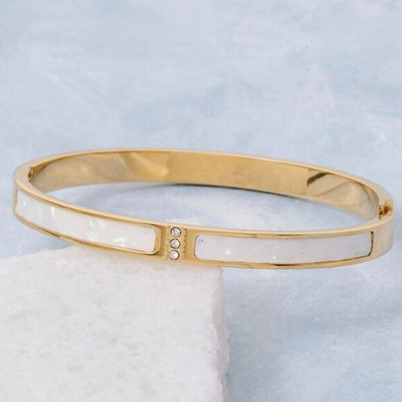 Stainless Steel Mother of Pearl Bracelet - Etsy 1 LEFT!!! STAINLESS STEEL MOTHER OF PEARL BRACELET